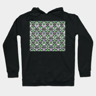 Abstract geometric pattern - green, gray, purple, white and black. Hoodie